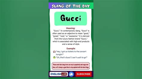 que significa gucci en italiano|gucci drug slang.